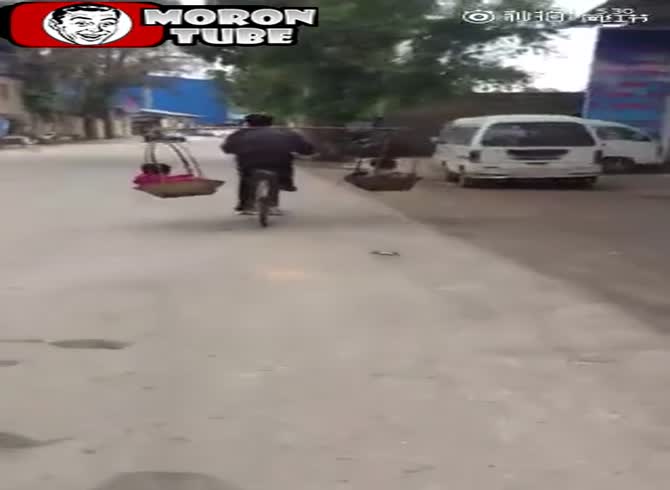 Video :This parent came up with a creative approach to get his two kids to school